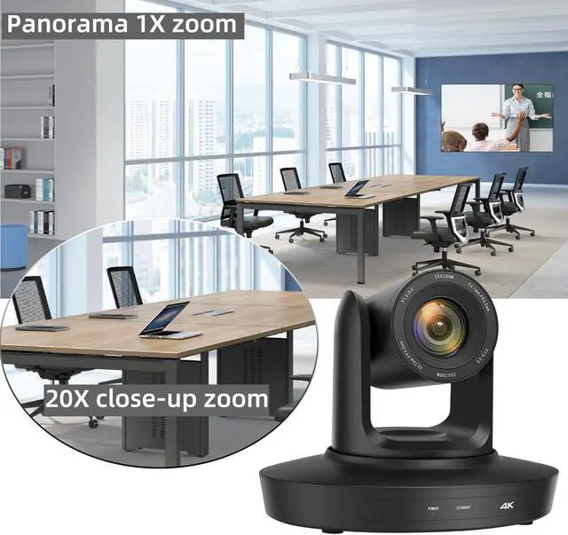 Alt view image 4 of 5 - SZXLCOM PTZ Camera 4K with 20x Optical Zoom,Conference Room Camera HDMI/USB3.0/RJ45 LAN POE Out for Video Live Streaming Church, Zoom, Skype, YouTube, OBS Webcam