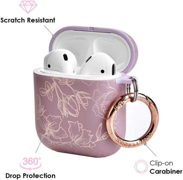 Alt view image 3 of 5 - Velvet Caviar Compatible with AirPods Case 2nd and 1st Generation - Cute Protective Hard Cover for Women - Dusty Rose Floral Flower