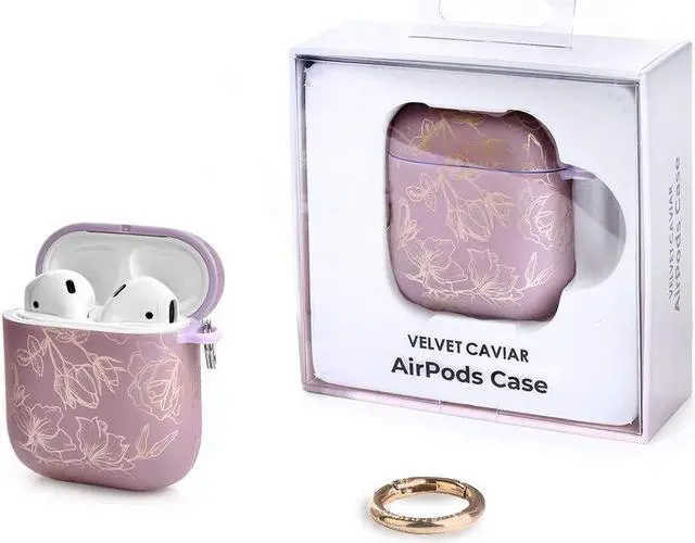 Alt view image 5 of 5 - Velvet Caviar Compatible with AirPods Case 2nd and 1st Generation - Cute Protective Hard Cover for Women - Dusty Rose Floral Flower