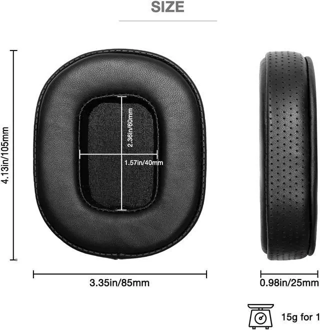 Alt view image 4 of 5 - Voarmaks Genuine Lambskin Real Leather Ear Pads Foam Cushion Compatible with Oppo PM1 PM2 Headphone Sheepskin