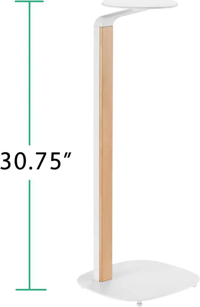 Alt view image 2 of 5 - ynVISION.DESIGN Wood Speaker Stands | Pair | Max 22 LBS per Stand | Compatible with Sonos Era 300 and Most Bookshelf Speakers | 31 inches Tall | Foam Pad - Built in Cable Management | White and Beech