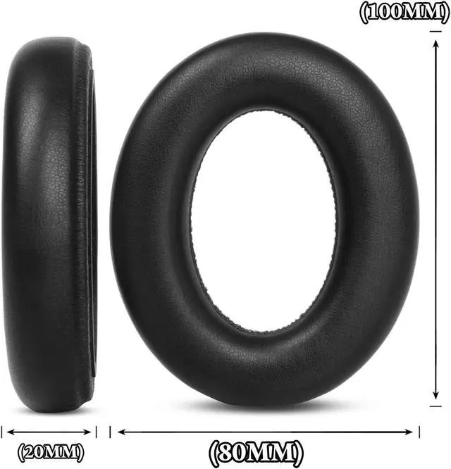 Alt view image 3 of 5 - YunYiYi Momentum 4 Earpads Ear Cushions Compatible with Sennheiser Momentum 4 Wireless Headphones Protein Leather Replacement Ear Pads Headband Protective Pads (Black)