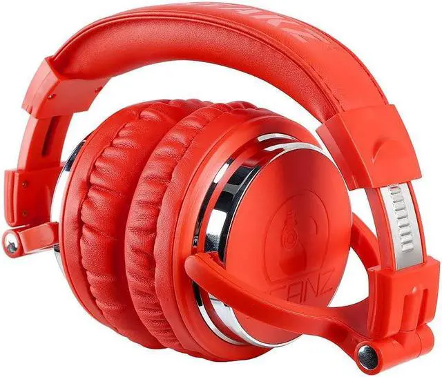 Alt view image 2 of 5 - 2CANZ Red DJ STAKZ Edition Over-Ear Professional Wired DJ Headphones - Enhanced 50mm Neodymium Drivers, Closed Back, Plush Comfrasoft Ear Cushions, 8-Way Adjustable Earpads, and Foldable