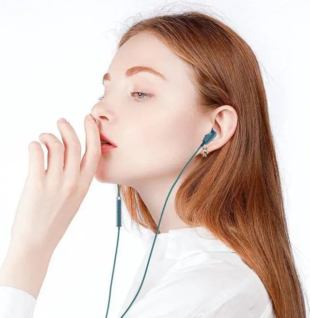 Alt view image 3 of 5 - ACAGET 2 Pack USB C Headphones, Galaxy S23 Ultra Earbuds Wired Earphone for Android Semi in Ear USB Type C Headphone HiFi Stereo USB C Earphones for Samsung Galaxy S22 S21 S20 A53 Black & Teal Blue