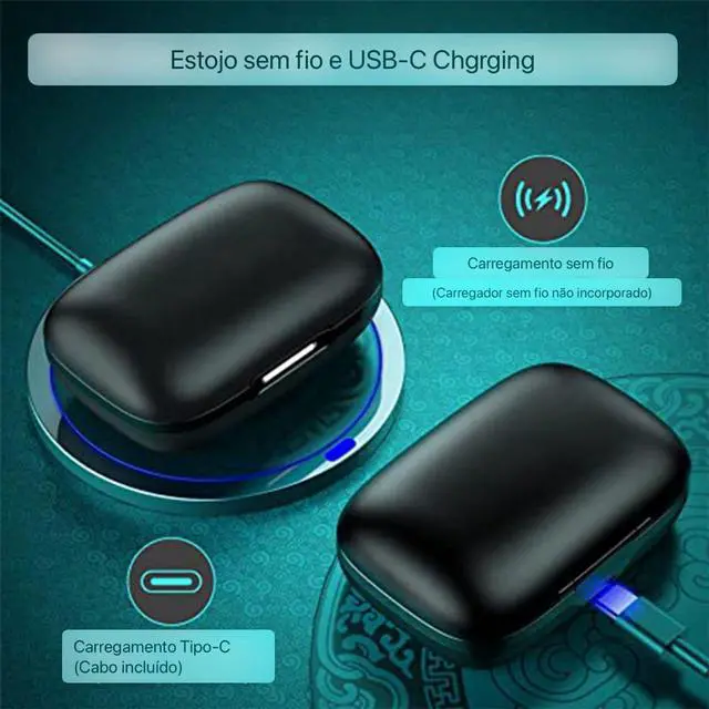 Alt view image 4 of 5 - AGKG123 T59 Bluetooth Headphones Wireless Earbuds 72hrs Playtime Wireless Charging Case Digital Display Sports Ear buds with Earhook Premium Deep Bass IPX7 Waterproof in-Ear Earphones Black