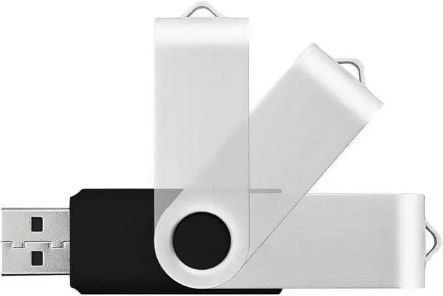 Alt view image 5 of 5 - Aiibe 10pcs 16GB USB 2.0 Flash Drives Bulk 10 Pack Swivel USB Memory Stick 16 GB Thumb Drives Zip Drive Jump Drive with LED Indicator (16G, 10 Pack, Black)
