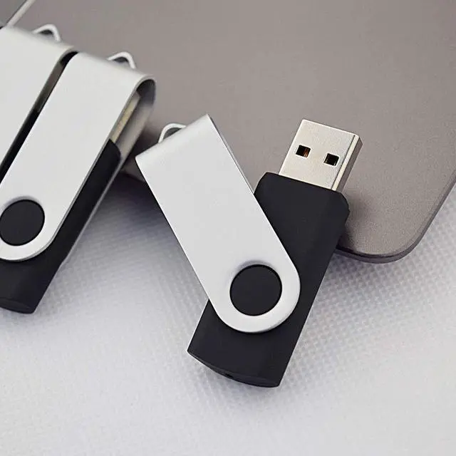 Alt view image 3 of 5 - Aiibe 10pcs 16GB USB 2.0 Flash Drives Bulk 10 Pack Swivel USB Memory Stick 16 GB Thumb Drives Zip Drive Jump Drive with LED Indicator (16G, 10 Pack, Black)