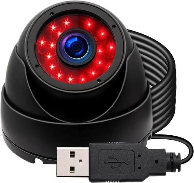 Main image of ALPCAM USB Camera Security Camera Outdoor Dome USB Webcam, 720P Day & Night Vision USB Camera for Computer, Waterproof Camera with IR LEDs for Car Park Baby Monitor Home Surveillance