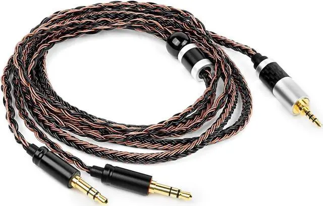Alt view image 4 of 5 - 2.5mm Balanced Headphone Cable Compatible with Hifiman Sundara, Arya, Ananda, HE4XX, HE560, HE400SE, HE-350, HE1000 / 5N OCC Silver Plated Braided Cable for WM1A, WM1Z, NW-ZX505 Music Player - 4feet