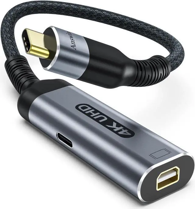 Main image of Answin USB C to Mini DisplayPort with PD Fast 100W Charging Adapter 4K@60Hz Thunderbolt 3/4 Compatible with iPhone 15 Pro M1/M2 MacBook iPad Galaxy S24 Steam Deck ROG Ally