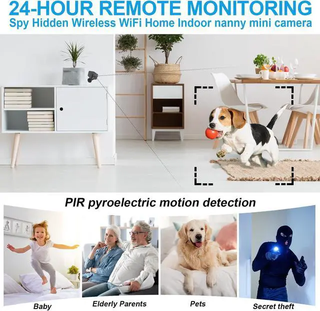 Alt view image 3 of 5 - BEEDMXU Magnetic Wireless WiFi Security Camera 2K FHD Nanny Cam 150 Days Long Standby Battery CameraNight Vision Motion Detection Cloud StorageIndoor Hidden Camera for Home, Office