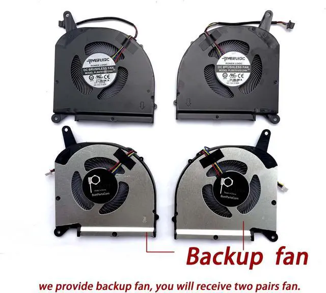 Alt view image 2 of 5 - BestParts New CPU+GPU Cooling Fan Replacement for Gigabyte Aero 15 OLED, AERO 17 HDR XA, RP75XA RP77XA, for Aorus 15G 17G YB XB WB KB SB YC XC YD XD KD, P/N: PLB07010S12HH (Two Pair Fan)