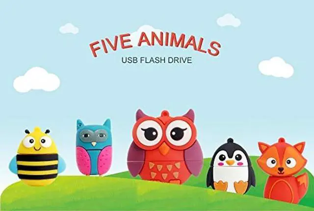 Alt view image 5 of 5 - 16GB USB Flash Drive Pack of 5 Pcs, BorlterClamp Thumb Drive with Cute Animal Pattern, Gift for Students and Children