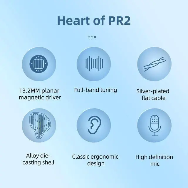 Alt view image 3 of 5 - KZ X HBB PR2 in Ear Monitor Headphones, Planar Magnetic Driver IME Earphones, HiFi Alloy Die-Casting Shell Wired Earbuds, with Removable Silver-Plated Cable