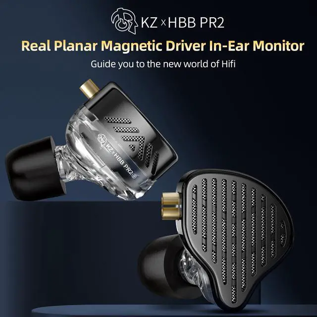 Alt view image 2 of 5 - KZ X HBB PR2 in Ear Monitor Headphones, Planar Magnetic Driver IME Earphones, HiFi Alloy Die-Casting Shell Wired Earbuds, with Removable Silver-Plated Cable