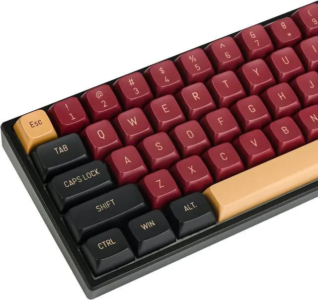 Main image of Ussixchare 160-Key CSA Profile Keycaps PBT Key Cap Set with 7U Spacebar for US/ISO Layout 60% 65% TKL Mechanical Keyboards (CSA/Red Samurai)