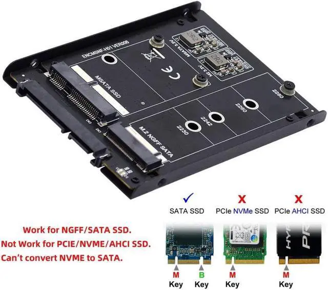 Alt view image 2 of 5 - ChenYang MSATA  M.2 NGFF SATA SSD 2 in 1 Combo JBOD Adapter with 2.5" USB C Hard Drive Enclosure