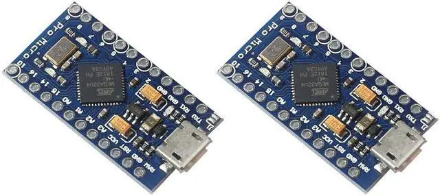 Alt view image 3 of 5 - DEVMO 2PCS Pro Micro ATmega32U4 5V 16MHz Micro-USB Development Module Board with 2 Row pin Header Compatible ard-uino Leonardo Replace ATmega328 Pro Mini