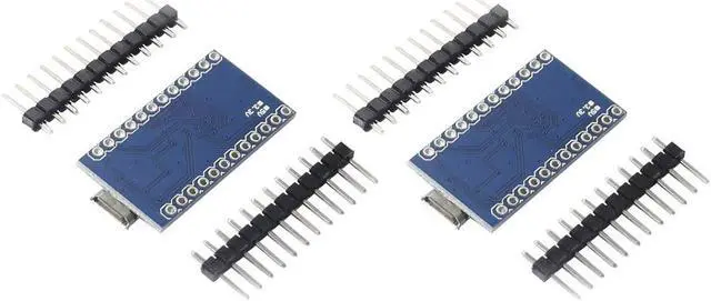 Alt view image 2 of 5 - DEVMO 2PCS Pro Micro ATmega32U4 5V 16MHz Micro-USB Development Module Board with 2 Row pin Header Compatible ard-uino Leonardo Replace ATmega328 Pro Mini