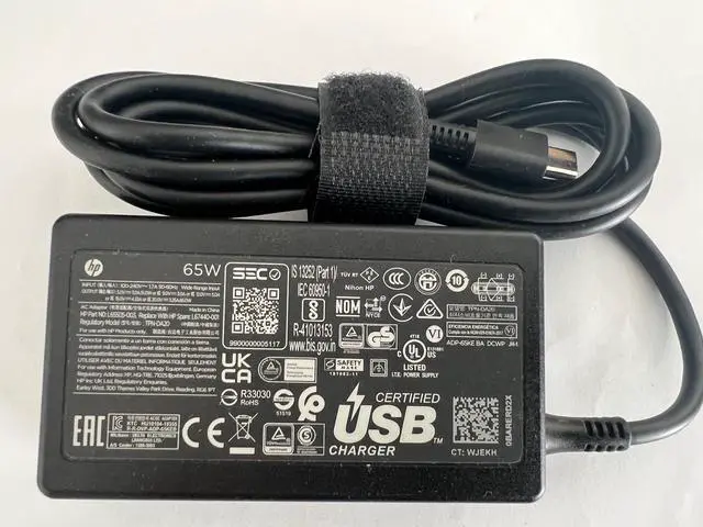 Alt view image 4 of 5 - Original Replacement HP L67440-001- 65W 20V 3.25A USB-C AC Adapter for HP EliteBook x360, P/N: L65505-003, L67440-001, TPN-DA20.
