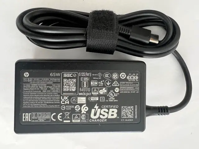 Alt view image 2 of 5 - Original Replacement HP L67440-001- 65W 20V 3.25A USB-C AC Adapter for HP EliteBook x360, P/N: L65505-003, L67440-001, TPN-DA20.