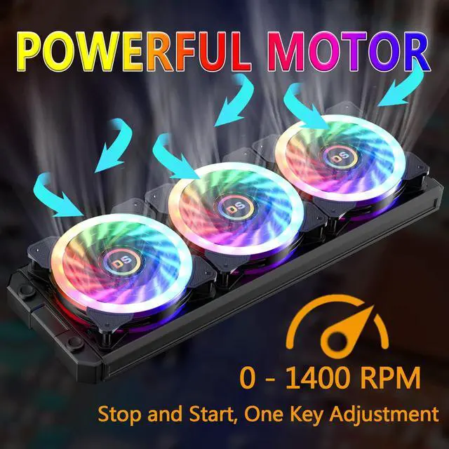 Alt view image 3 of 5 - DS 120MM Ring RGB Case Fans with Controller for PC Cases, Computer Case ATX Full Tower, Middle Tower (LED Fans 3PACK Kit, 2PACK LED Strip, 1st GEN Hub Box, A Series)