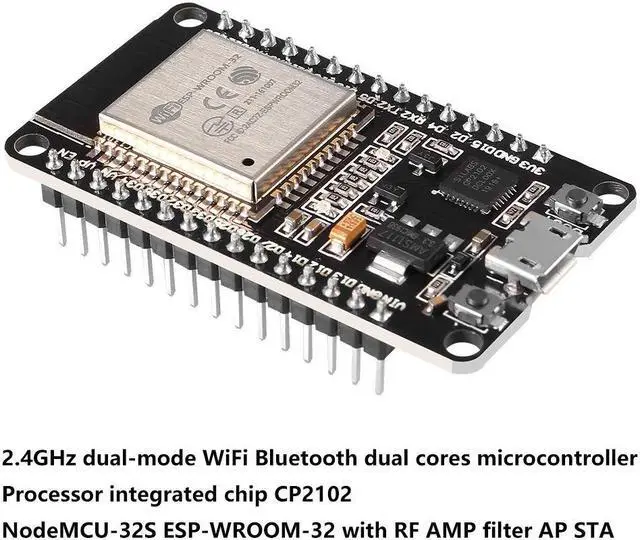 Alt view image 3 of 5 - 5PCS ESP32 ESP-32S WiFi Development Board NodeMCU ESP-WROOM-32 Microcontroller 2.4GHz Dual-Core WiFi Bluetooth Processor Integrated Chip CP2102