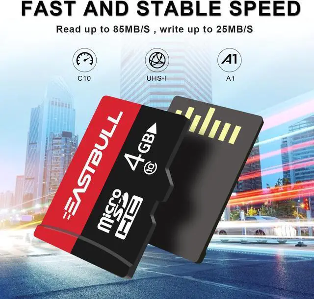 Alt view image 4 of 5 - EASTBULL 4GB 10-Pack of Micro SD Card, 4GB SD Cards Pack Full HD Video 90MB/s UHS-I U1 Micro SDHC Class 10 for Surveillance Security Cam (10 Units and 2 Adapters)