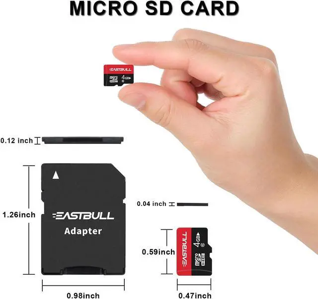 Alt view image 2 of 5 - EASTBULL 4GB 10-Pack of Micro SD Card, 4GB SD Cards Pack Full HD Video 90MB/s UHS-I U1 Micro SDHC Class 10 for Surveillance Security Cam (10 Units and 2 Adapters)