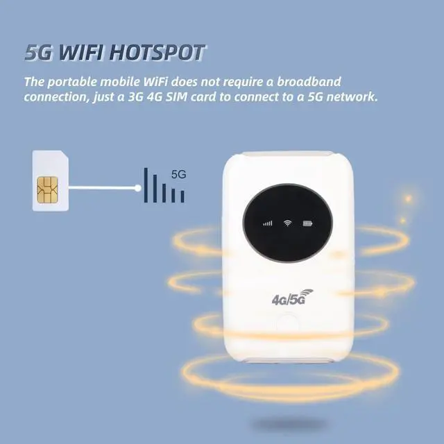 Alt view image 3 of 5 - EBTOOLS 4G LTE USB Modem, 300Mbps Unlocked Mobile 5G Router with 10 Users, Travel Portable Hotspot Built in 3200MAh with SIM Card Slot