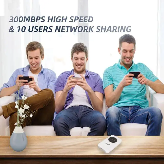 Alt view image 4 of 5 - EBTOOLS 4G LTE USB Modem, 300Mbps Unlocked Mobile 5G Router with 10 Users, Travel Portable Hotspot Built in 3200MAh with SIM Card Slot