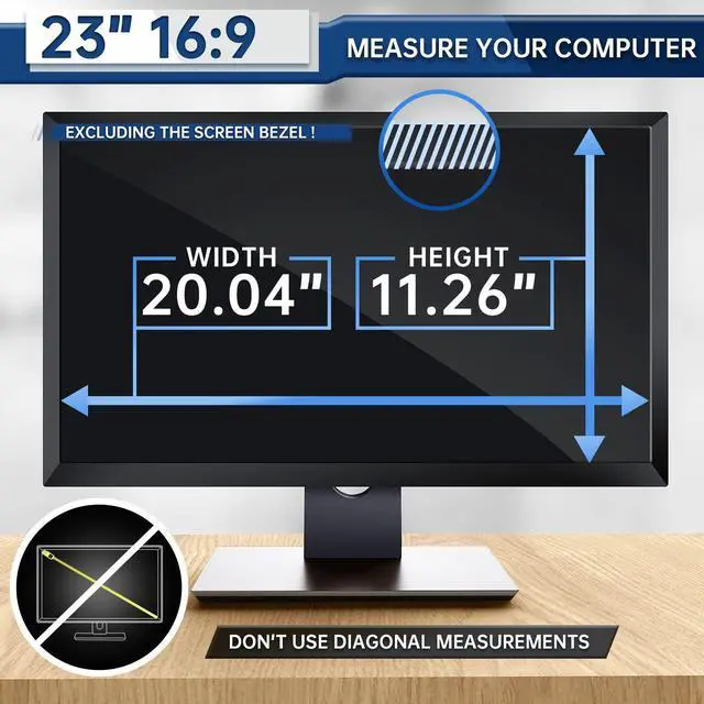 Alt view image 2 of 5 - Privacy Screen Filter for 23 inch Widescreen Monitors-Privacy Screen for computer monitor-Computer Privacy Screen(16:9 20.04"x11.26")