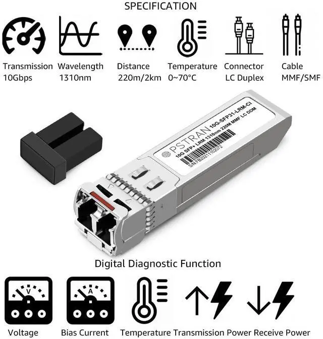 Alt view image 2 of 5 - OPSTRAN 10GBASE-LRM SFP+ Optical Transceiver Module Compatible with Cisco SFP-10G-LRM 10G SFP+ 1310nm 220m DDM Duplex LC MMF
