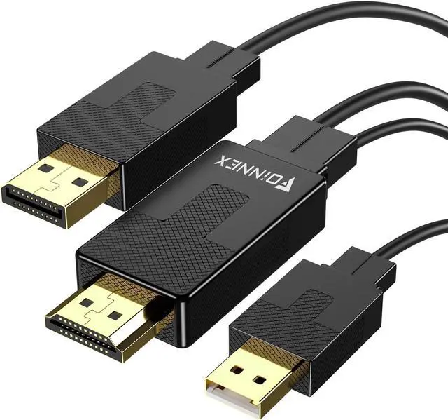Main image of FOINNEX HDMI to DisplayPort Cable 6.6FT, Unidirectional HDMI Output to DisplayPort Input, HDMI Source to DP Display Supports 4K@60Hz for Computer, PS3, Xbox, Monitor