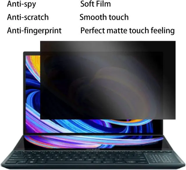 Alt view image 2 of 5 - FYDIKHN Privacy Screen Protector Designed for ASUS ZenBook Pro 14 Duo OLED UX8402 UX8402ZE UX8402ZA 14.5 inches Laptop Anti Spy Film Matte Anti Spy Film TPU Guard Protectors