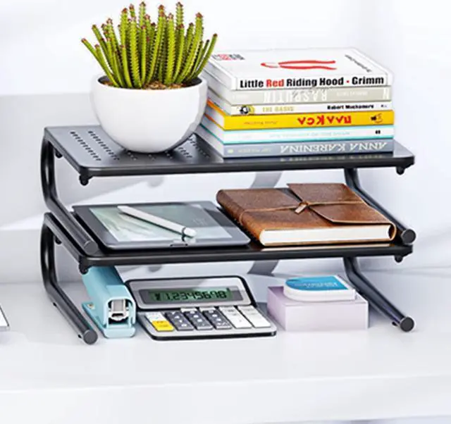 Alt view image 5 of 5 - HUANUO Monitor Stand Riser for Desk, Laptop Stand, Laptop Shelf w/Vented Metal, Desktop Computer Stand Desk Organizer for Laptop, PC, Printer