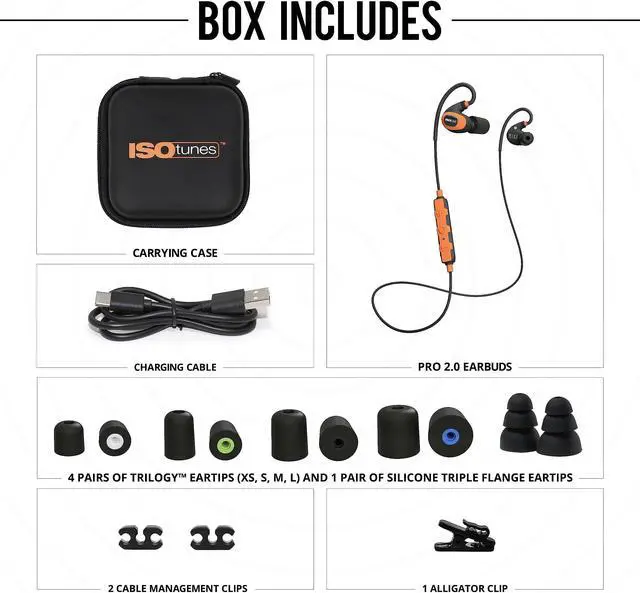 Alt view image 5 of 5 - ISOtunes PRO 2.0 Bluetooth Earplug Headphones, 27 dB Noise Reduction Rating, 16+ Hour Battery, IP67 Durability, Noise Cancelling Mic, OSHA Compliant Professional Hearing Protector (Safety Orange)