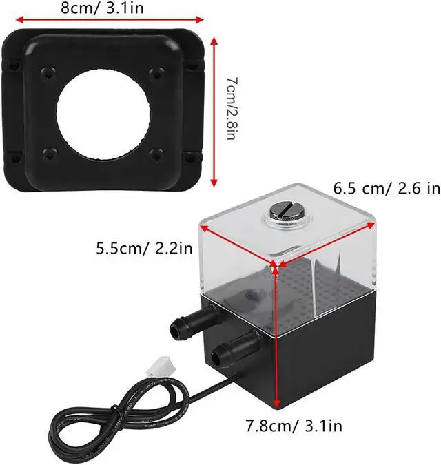 Alt view image 5 of 5 - PC Pump/Reservoir Combo, Water Cooling Pump Kit, 300L/H, 150ml Reservoir, for CPU Liquid Cooling System Computer Accessories