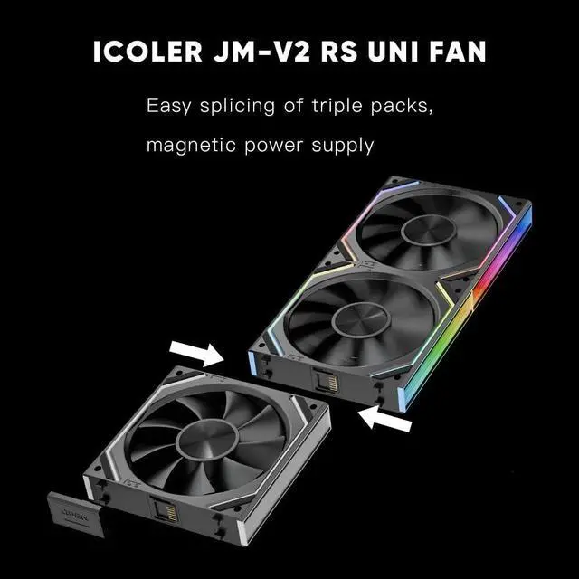 Alt view image 3 of 5 - ICOLER PC Fan JM-V2 RS 120 Infinity Mirror Module Daisy-Chain ARGB 120mm Reverse Fan Triple Pack Suitable for Computer Case & CPU Cooling