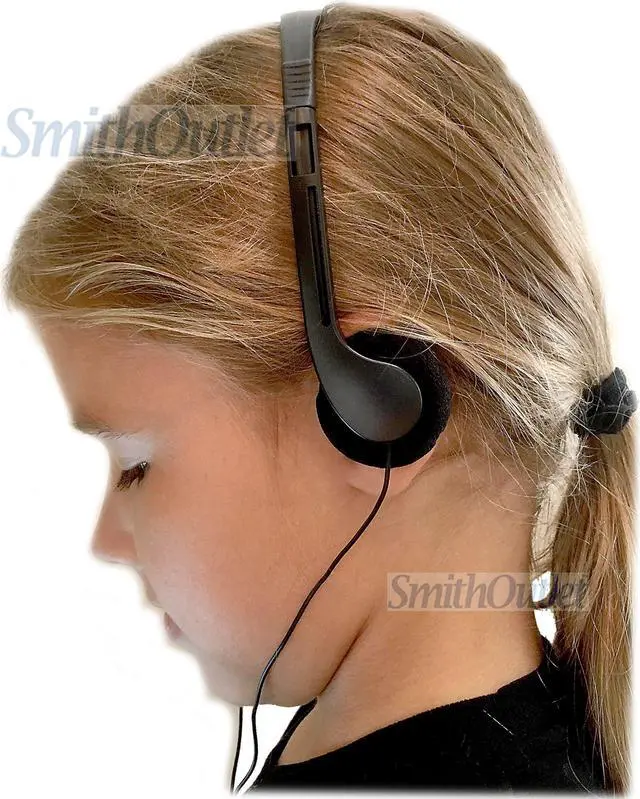 Alt view image 3 of 5 - SmithOutlet 100 Pack Bulk Classroom Headphones Student Headphones Class Set Headphones Student Testing Library Computer Labs Wired 3.5 MM Jack (Black)