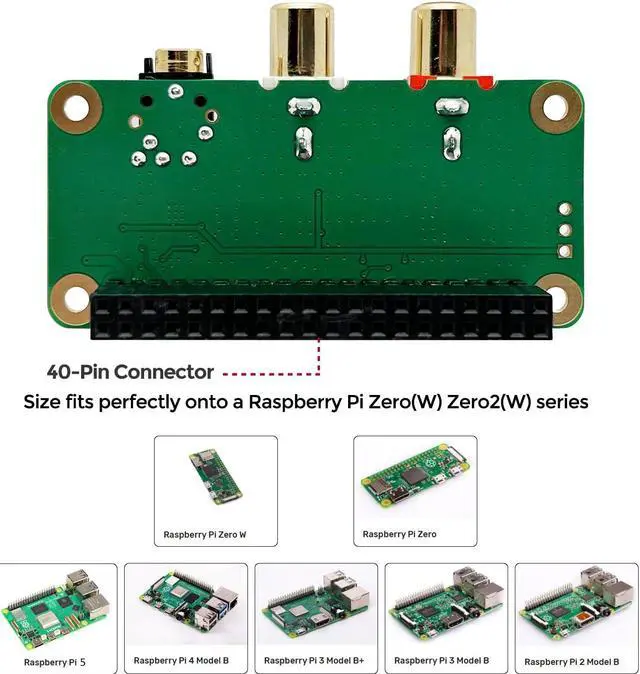 Alt view image 5 of 5 - innomaker Raspberry Pi HiFi DAC MINI HAT PCM5122 HiFi DAC Audio Card Expansion Board for Raspberry Pi Zero/Zero 2/Zero 2W/Pi5/PI4