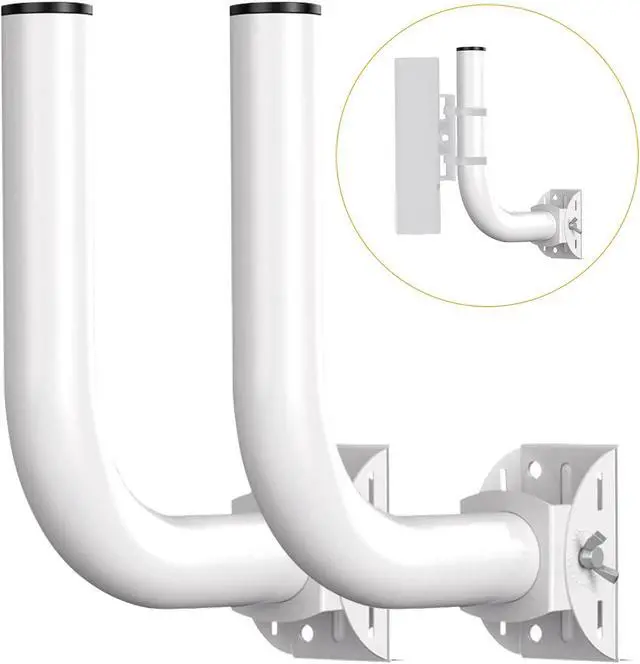 Main image of Universal Point to Point Wireless Bridge Pole Mount Bracket, J Pole Mount for Antenna and Outdoor Access Point, Pole and Wall-Mounted Bracket for Outdoor Access Antenna TP-Link and Starlink (2-Pack)