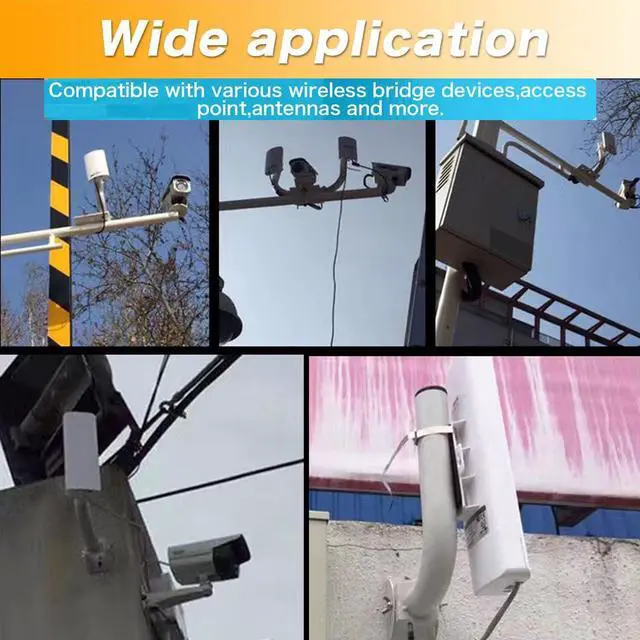 Alt view image 2 of 5 - Universal Point to Point Wireless Bridge Pole Mount Bracket, J Pole Mount for Antenna and Outdoor Access Point, Pole and Wall-Mounted Bracket for Outdoor Access Antenna TP-Link and Starlink (2-Pack)