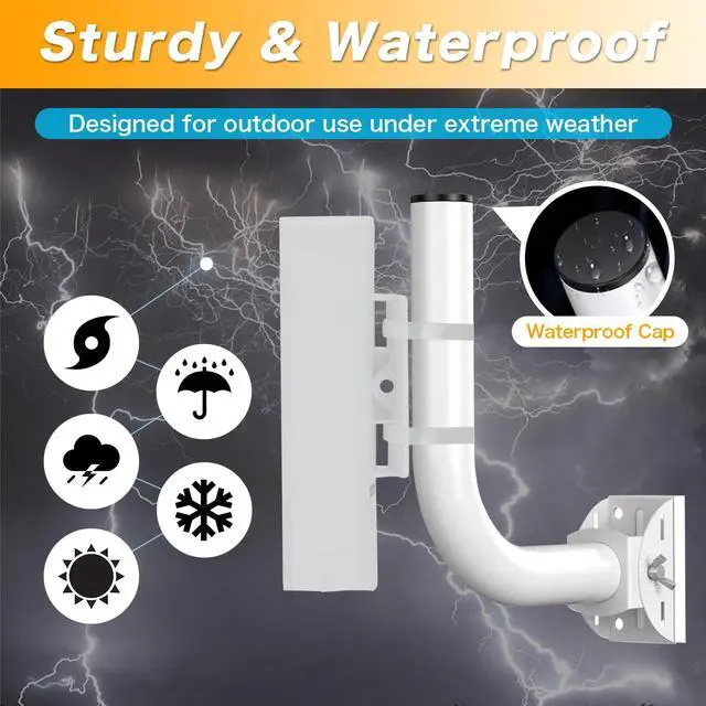 Alt view image 3 of 5 - Universal Point to Point Wireless Bridge Pole Mount Bracket, J Pole Mount for Antenna and Outdoor Access Point, Pole and Wall-Mounted Bracket for Outdoor Access Antenna TP-Link and Starlink (2-Pack)