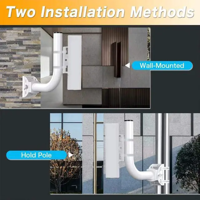 Alt view image 4 of 5 - Universal Point to Point Wireless Bridge Pole Mount Bracket, J Pole Mount for Antenna and Outdoor Access Point, Pole and Wall-Mounted Bracket for Outdoor Access Antenna TP-Link and Starlink (2-Pack)