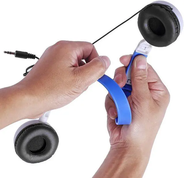 Alt view image 3 of 5 - Keewonda Wholesale Bulk Headphones Classroom Earbuds (KW-X10) 10 Pack Kids Headphones in Bulk Foldable Headsets for School,Computer Lab, Library,Hospital, Museums, Testing Centers, Hotels