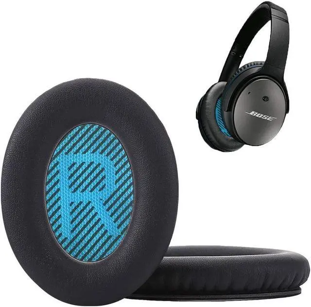 Alt view image 2 of 5 - Krone Kalpasmos Premium Bose QC35 Headphones Ear Pads, Fits QuietComfort 35 ii / QC25 / QC2 / QC15 / Ae2 / Ae2i / Ae2w / SoundTrue & SoundLink(Over-Ear), Memory Foam Cushion  Black + Grey Fabric