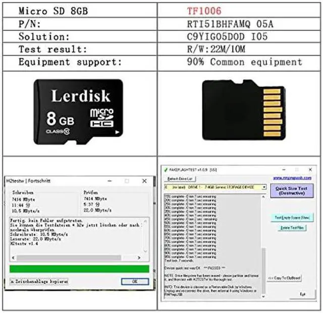 Alt view image 4 of 5 - Lerdisk Factory Wholesale Micro SD Card 8GB U1 Pack of 10 in Bulk MicroSD with SD Adapter Produced by Authorized Licencee(8GB)