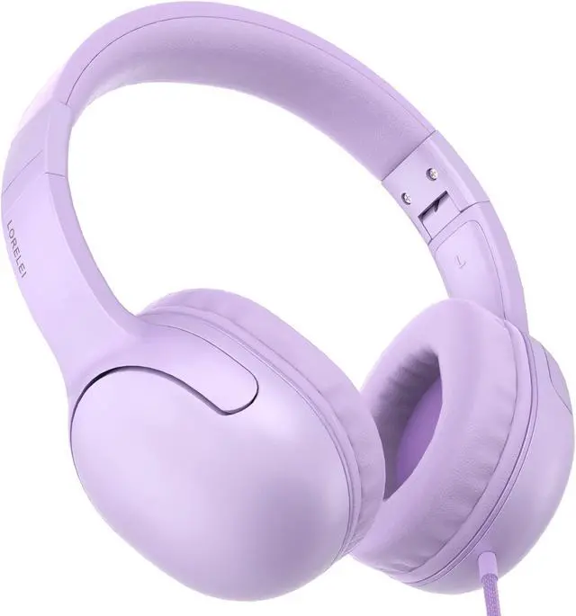 Alt view image 2 of 5 - LORELEI E5 Wired On Ear Headphones (Purple) & X8 Wired Over Ear Headphones (Dark Purple)