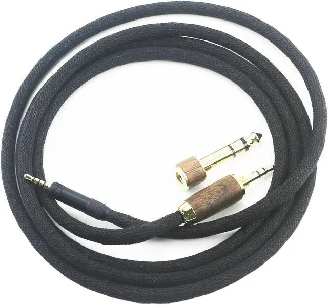 Main image of NewFantasia Replacement Audio Upgrade Cable 6N OCC Copper Single Crystal Silver Plated Cord Compatible with Sennheiser HD598 HD620S HD598SE HD560s HD598Cs Headphone Walnut Wood Shell 6.35mm Adapter